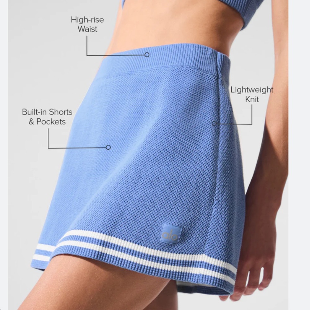ALO Yoga tennis club knit skirt 🩵